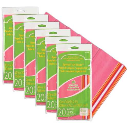 Deluxe Bleeding Art Tissue, 10 Color Warm Assortment, 20