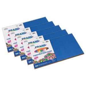 Construction Paper Assorted, 10 Assorted Colors, 12" x 18", 50 Sheets Per Pack, 5 Packs