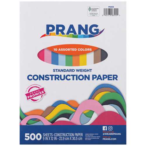 Construction Paper, Standard Weight, 10 Assorted Colors, 9