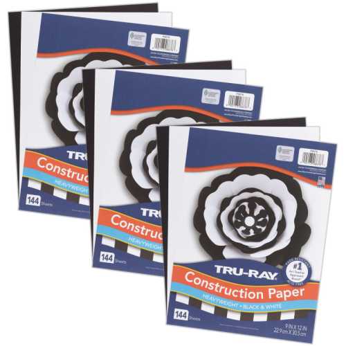 Premium Construction Paper, Heavyweight, Black & White, 9