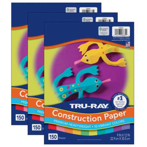 Construction Paper, Heavyweight, 10 Vibrant Colors, 9