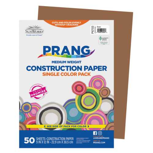 Construction Paper, Medium Weight, Brown, 9
