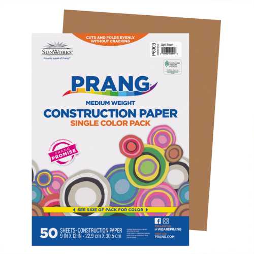 Construction Paper, Medium Weight, Light Brown, 9