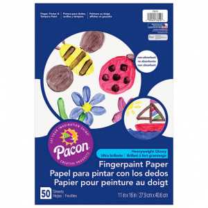 Fingerpaint Paper, White, 11" x 16", 50 Sheets