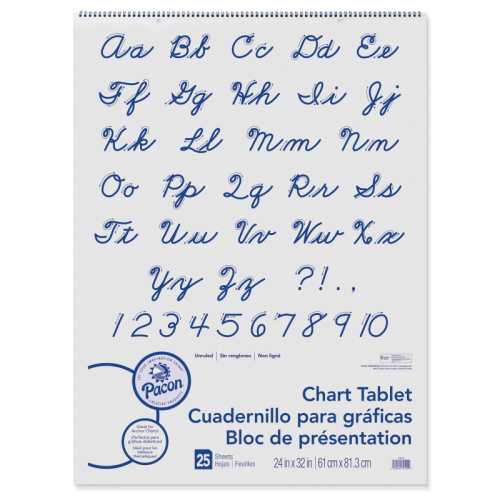 Chart Tablet, Cursive Cover, Unruled 24