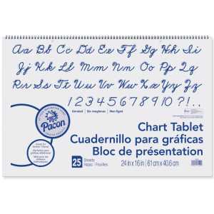 Chart Tablet, Cursive Cover, Unruled 24" x 16", 25 Sheets