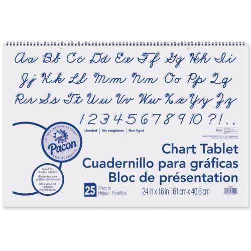 Chart Tablet, Cursive Cover, Unruled 24