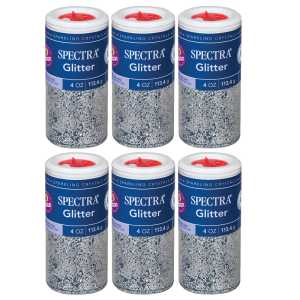 Glitter, Silver, 4 oz. Per Jar, 6 Jars