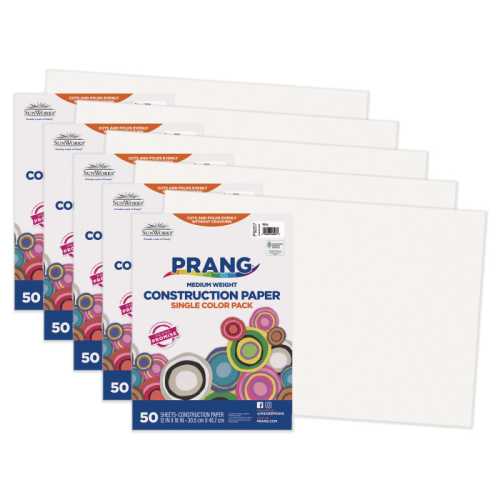 Construction Paper, Medium Weight, White, 12