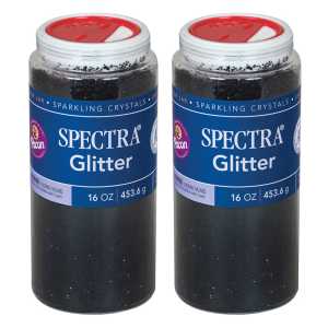 Glitter, Black, 1 lb. Per Jar, 2 Jars