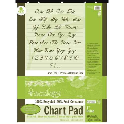 Recycled Chart Pad, Cursive Cover, 1