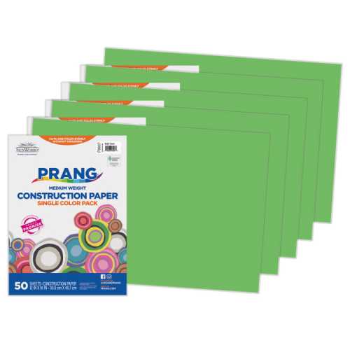 Construction Paper, Medium Weight, Bright Green, 12