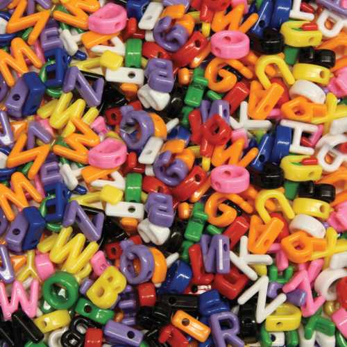 Shaped Beads, Upper Case Letters, Approx. 7/8