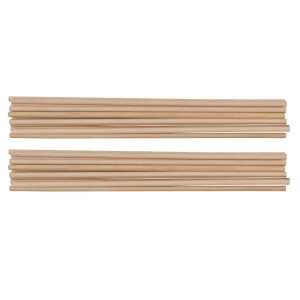 Natural Wood Dowels, 1/4 in x 12 in, 12 Pieces Per Pack, 2-Pack
