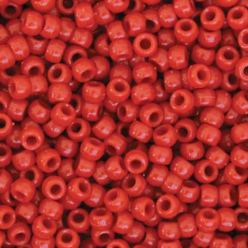 Pony Beads, Red, 6 mm x 9 mm, 1000 Pieces