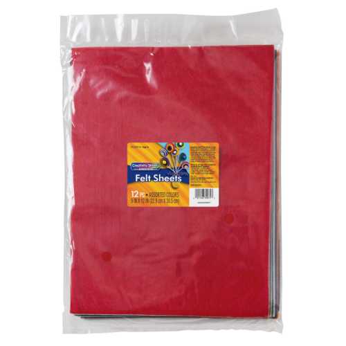 Felt, 12 Assorted Colors, 9