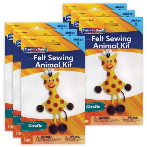 Felt Sewing Animal Kit, Giraffe, 6