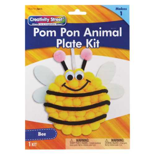 Pom Pon Animal Plate Kit, Bee, 9