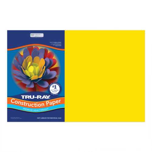 Yellow Construction Paper, 12