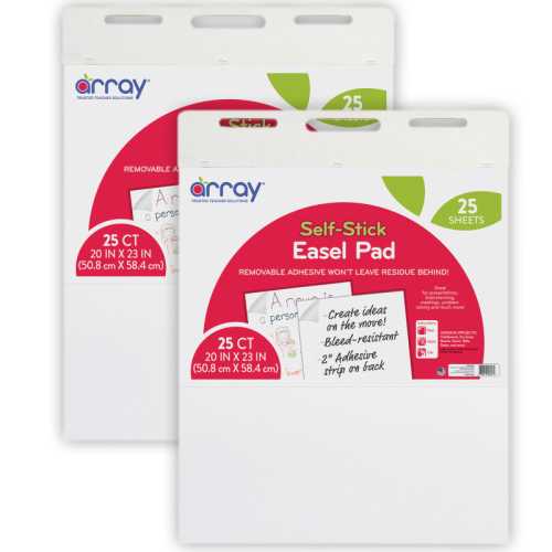 Easel Pad, Self-Adhesive, White, Self-Adhesive, 20