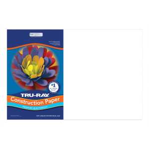 White Construction Paper, 12" x 18", 150 Sheets