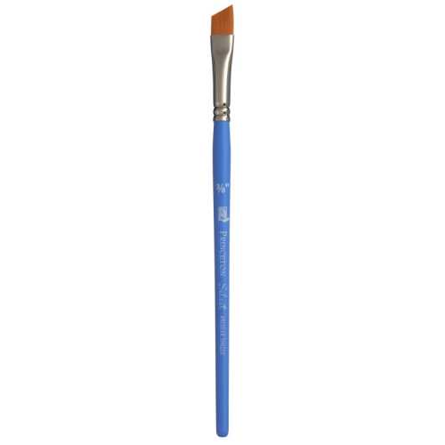 Select Artiste Angle Shader Brush, Synthetic Bristles, Short Handle Mixed Media Paintbrush, Jewel Blue, Size 3/8 inch, 1 Count