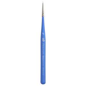 Select Artiste Mini Spotter Brush, Synthetic Bristles, Short Handle Mixed Media Paintbrush, Jewel Blue, Size 20/0, 1 Count