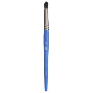 Select Artiste Round Brush, Natural Bristles, Short Handle Mixed Media Paintbrush, Jewel Blue, Size 12, 1 Count