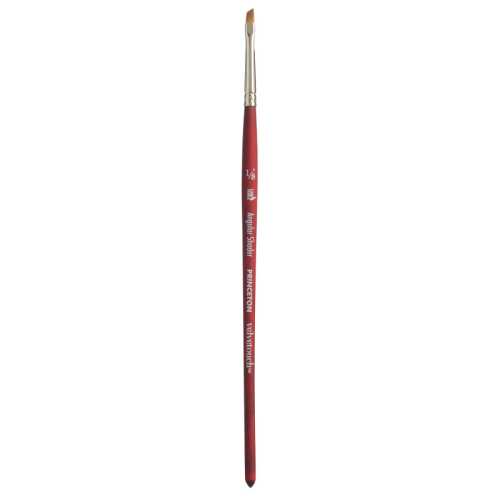 Velvetouch Angle Shader Brush, Synthetic Bristles, Short Handle Mixed Media Paintbrush, Scarlet, Size 1/8 inch, 1 Count