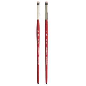 Velvetouch Mini Mop Brush, Synthetic Bristles, Short Handle Mixed Media Paintbrush, Scarlet, Size 1/8 inch, Pack of 2