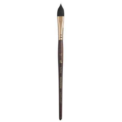 Neptune Oval Wash Brush, Synthetic Bristles, Short Handle Watercolor Paintbrush, Dark Wood, Size 1/2 inch, 1 Count