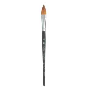 Aqua Elite Oval Wash Brush, Synthetic Bristles, Short Handle Watercolor Paintbrush, Matte Black, Size 1/2 inch, 1 Count
