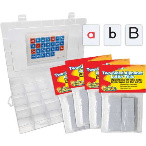 Two-Sided Alphabet Letter Tiles, 4 Sets, 272 Pieces