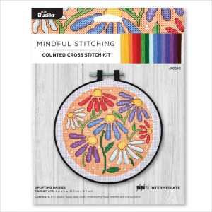 Uplifting Daisies Counted Cross Stitch Kit, 6 Inch