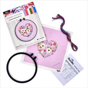 Peaceful Floral Stamped Embroidery Kit, 6 Inch