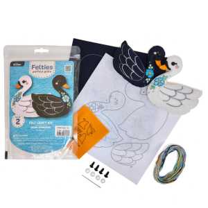 Swan Sweeties Perfect Pair Felties Embroidery Kit