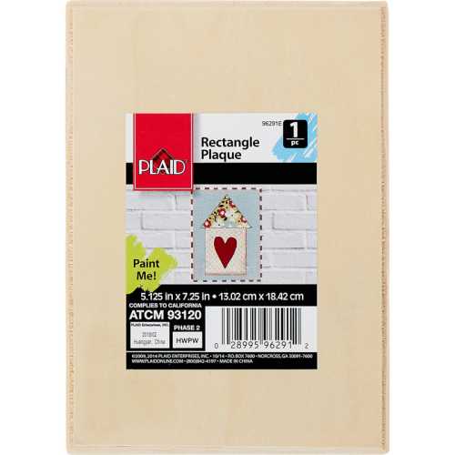 Wood Plaque, Rectangle, 7.25