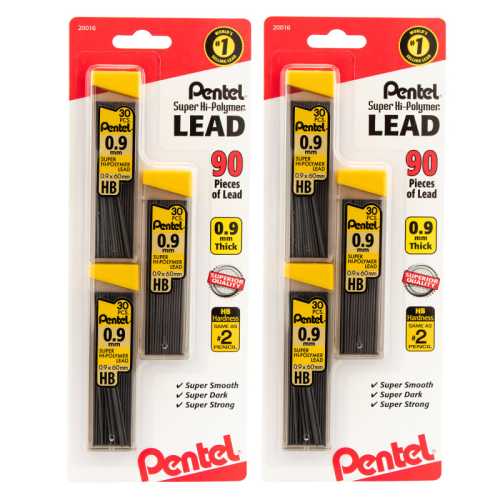 Lead Refill 0.9mm HB 3 Tubes, 2 Pack