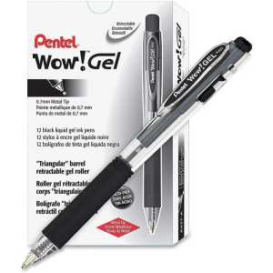 WOW!&trade; Gel Pen, Black, Pack of 24
