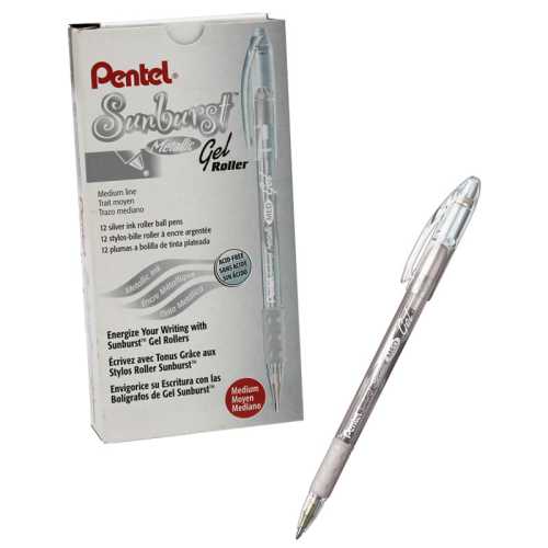 Sunburst&trade; Metallic Pen, Silver, Pack of 12