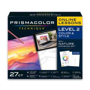 Technique, Art Supplies and Digital Art Lessons, Nature Drawing Set, Level 2, Sunset Landscape Drawing, 27 Count