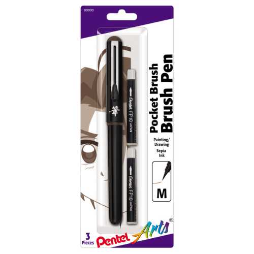 Pocket Brush Pen with 2 Sepia Refills
