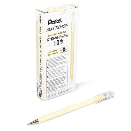 Hybrid Mattehop Gel Roller, Ivory White, 12 Pack