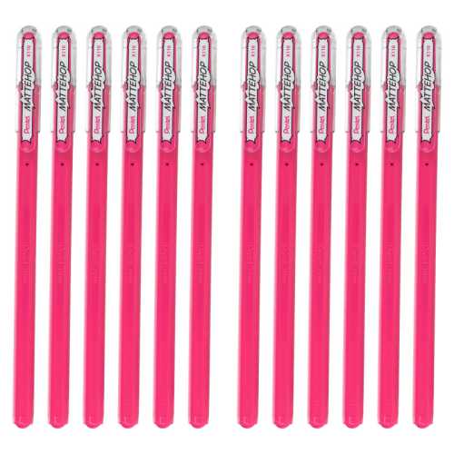 Hybrid Mattehop Gel Roller, Pink, 12 Pack