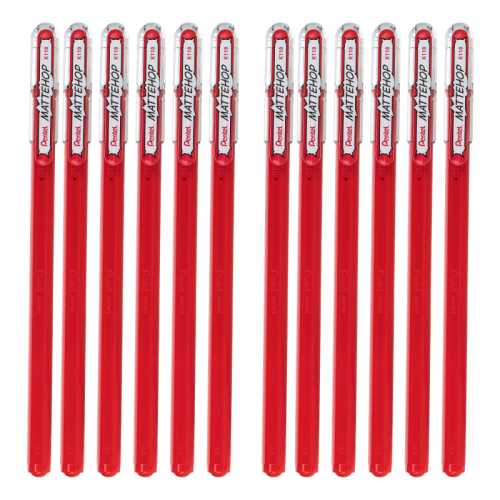 Hybrid Mattehop Gel Roller, Red, 12 Pack