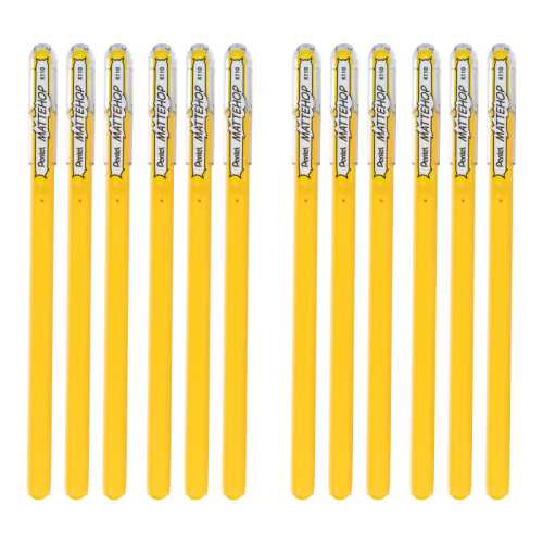 Hybrid Mattehop Gel Roller, Yellow, 12 Pack