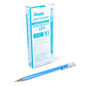 Hybrid Mattehop Gel Roller, Sky Blue, 12 Pack