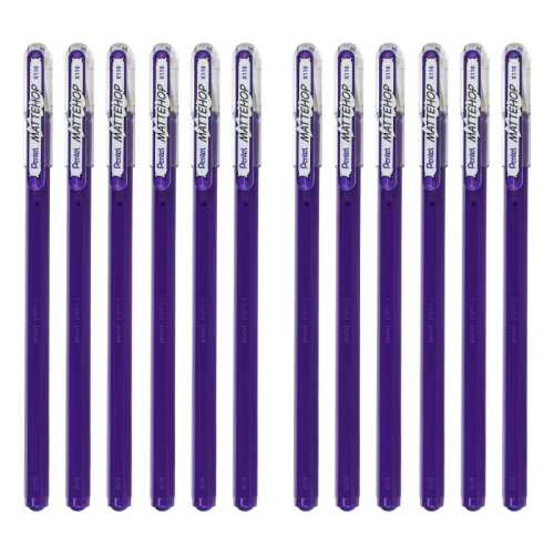 Hybrid Mattehop Gel Roller, Violet, 12 Pack