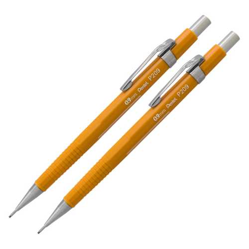 Sharp Mechanical Pencil (0.9mm), Yellow Barrel, Pack of 2