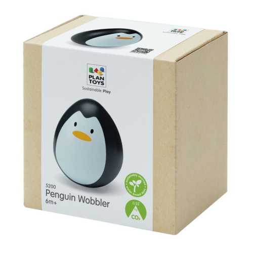 Penguin Wobbler Wooden Bounce Back Toy